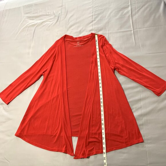 ByxBy & New York & Company Blouse Cardigan Embroidered Red Women Size XL, M - Picture 7 of 12